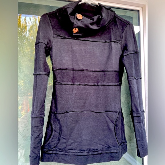 NEW! Nomads Hempwear Sweater-Dark Charcoal- wood buttons-accented seams-Tunic - Picture 2 of 9